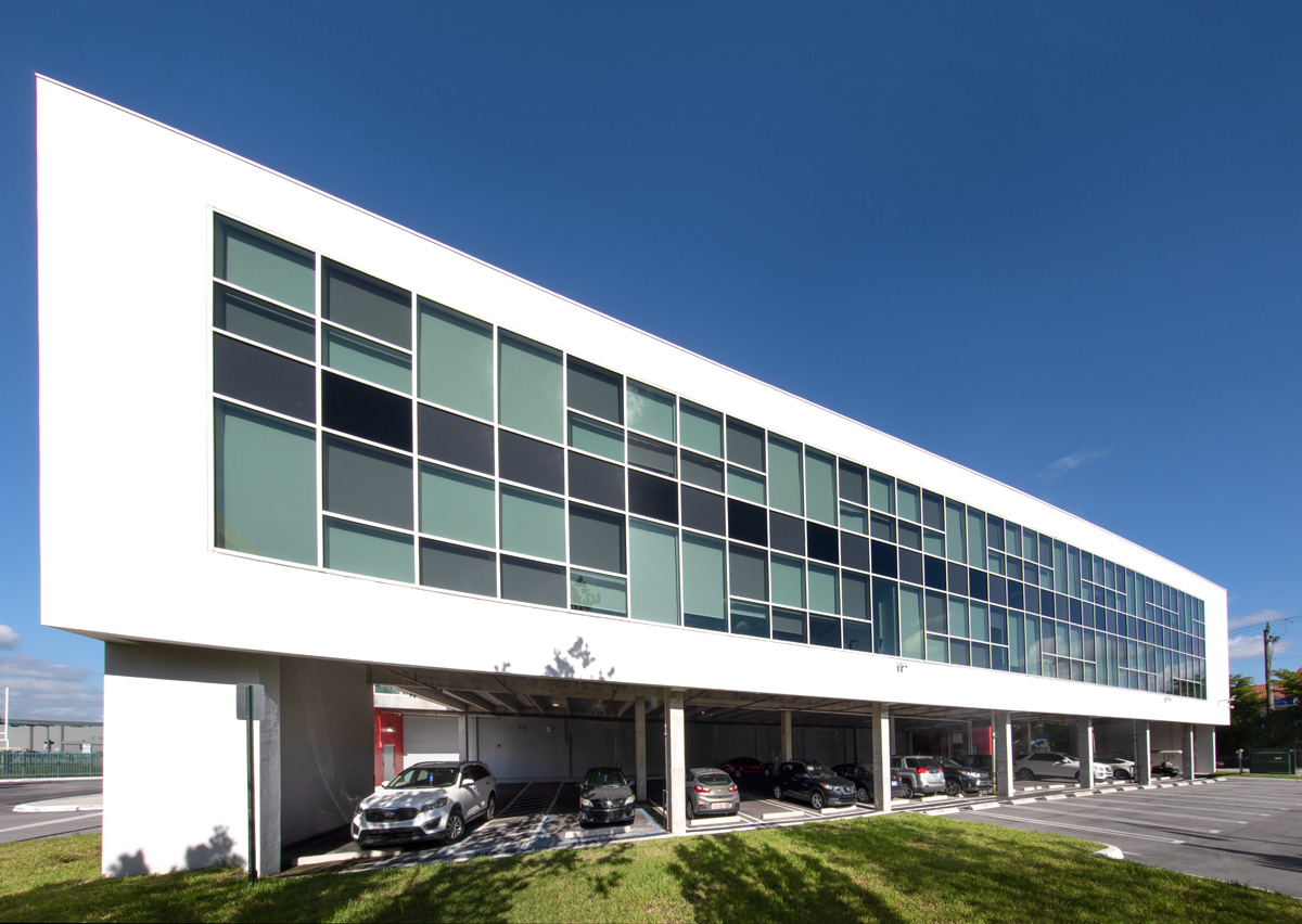 Architectural view of the Mater Academy stem charter high school in Miami, FL